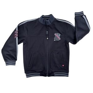 Vintage Quiksilver Track Full Zip Jacket Streetwear Black Patch Athletic Size 7